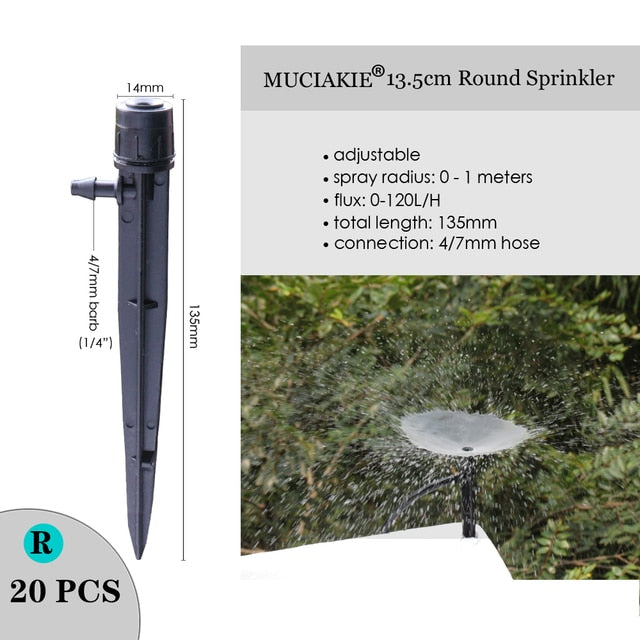 MUCIAKIE Variety Style Adjustable Irrigation Sprinkler Garden Emitters Stake Dripper Micro Spray Rotating Nozzle Watering Arrow - KiwisLove