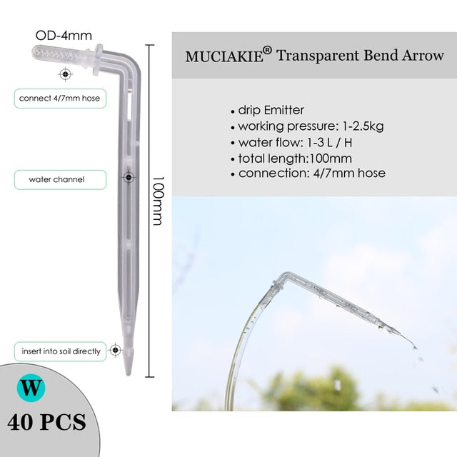 MUCIAKIE Variety Style Adjustable Irrigation Sprinkler Garden Emitters Stake Dripper Micro Spray Rotating Nozzle Watering Arrow - KiwisLove