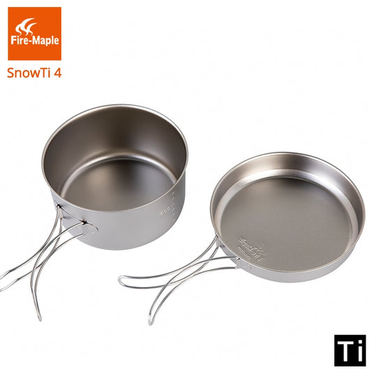 Fire Maple SnowTi 4 Foldable Titanium Pot Pan Set Ultralight Camping - KiwisLove