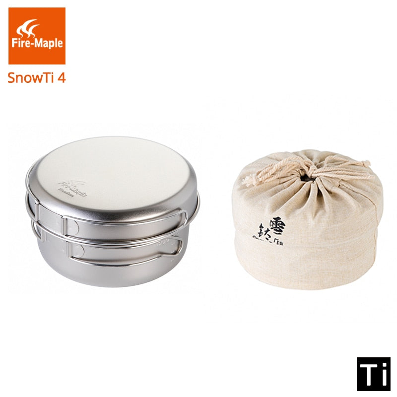Fire Maple SnowTi 4 Foldable Titanium Pot Pan Set Ultralight Camping - KiwisLove