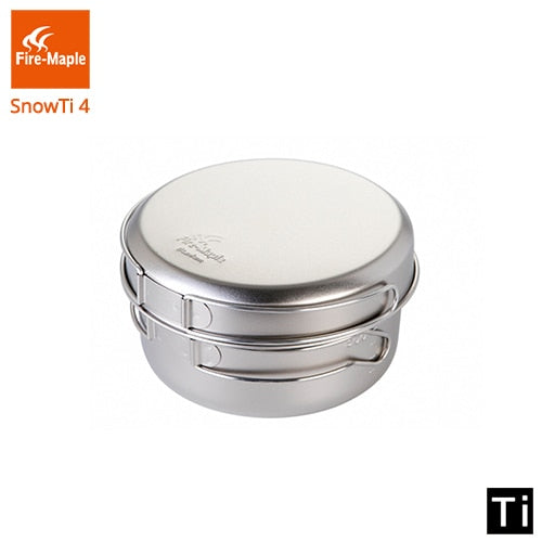 Fire Maple SnowTi 4 Foldable Titanium Pot Pan Set Ultralight Camping - KiwisLove