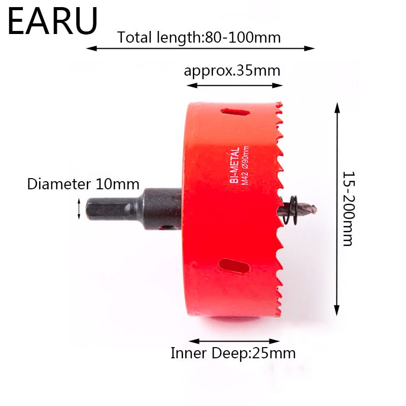 16-200mm Bi-Metal Wood Hole Saws Bit Wood Cutter Drill Bit - KiwisLove
