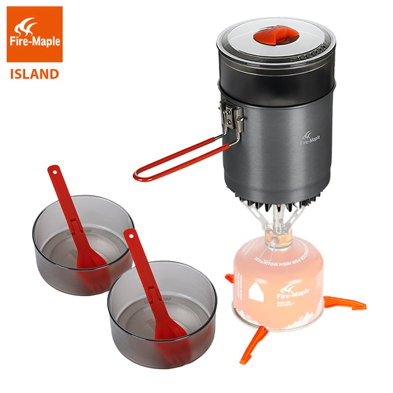 Fire Maple Island Steamer Kit Cooking Set Windproof Heat Exchanger Camp - KiwisLove