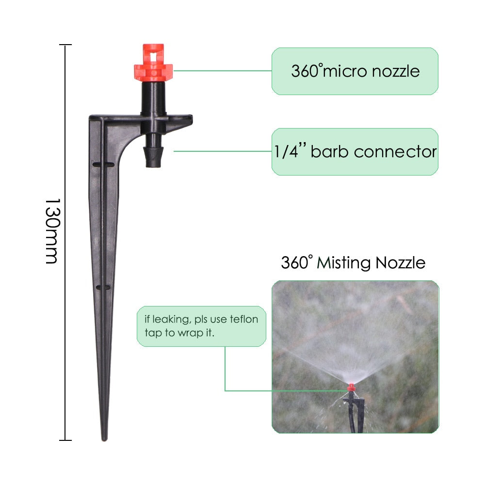 20PCS Misting Nozzles on 10.7cm Stake 1/4'' Barb Garden Irrigation Sprinkler - KiwisLove