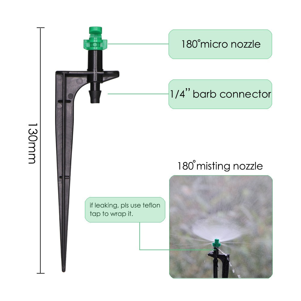 20PCS Misting Nozzles on 10.7cm Stake 1/4'' Barb Garden Irrigation Sprinkler - KiwisLove