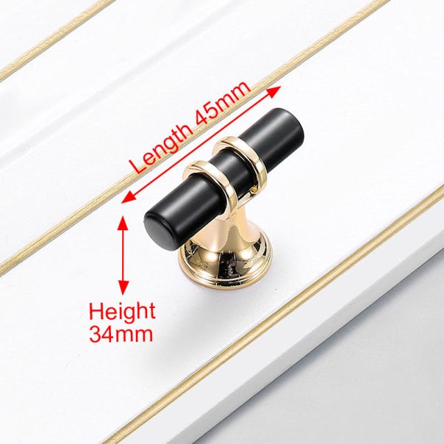 KAK Zinc Alloy Black Gold Door Handles Pulls - KiwisLove