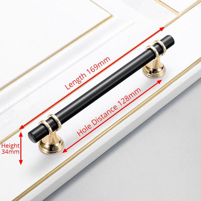KAK Zinc Alloy Black Gold Door Handles Pulls - KiwisLove