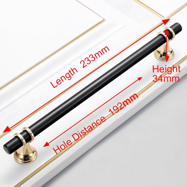 KAK Zinc Alloy Black Gold Door Handles Pulls - KiwisLove
