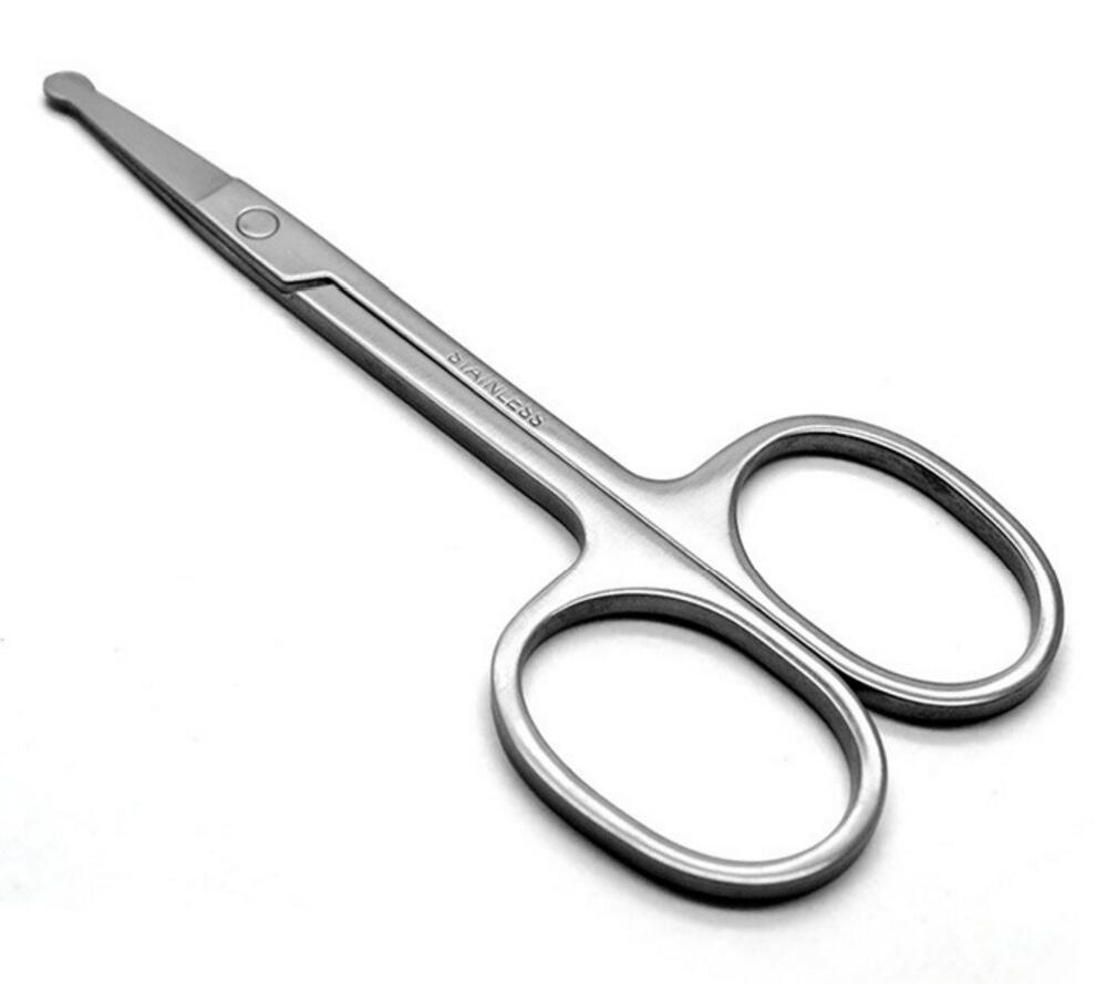 Stainless Steel Round Head Scissors Makeup Safety Eyebrow Clips Hair Removal Nose Scissors - KiwisLove