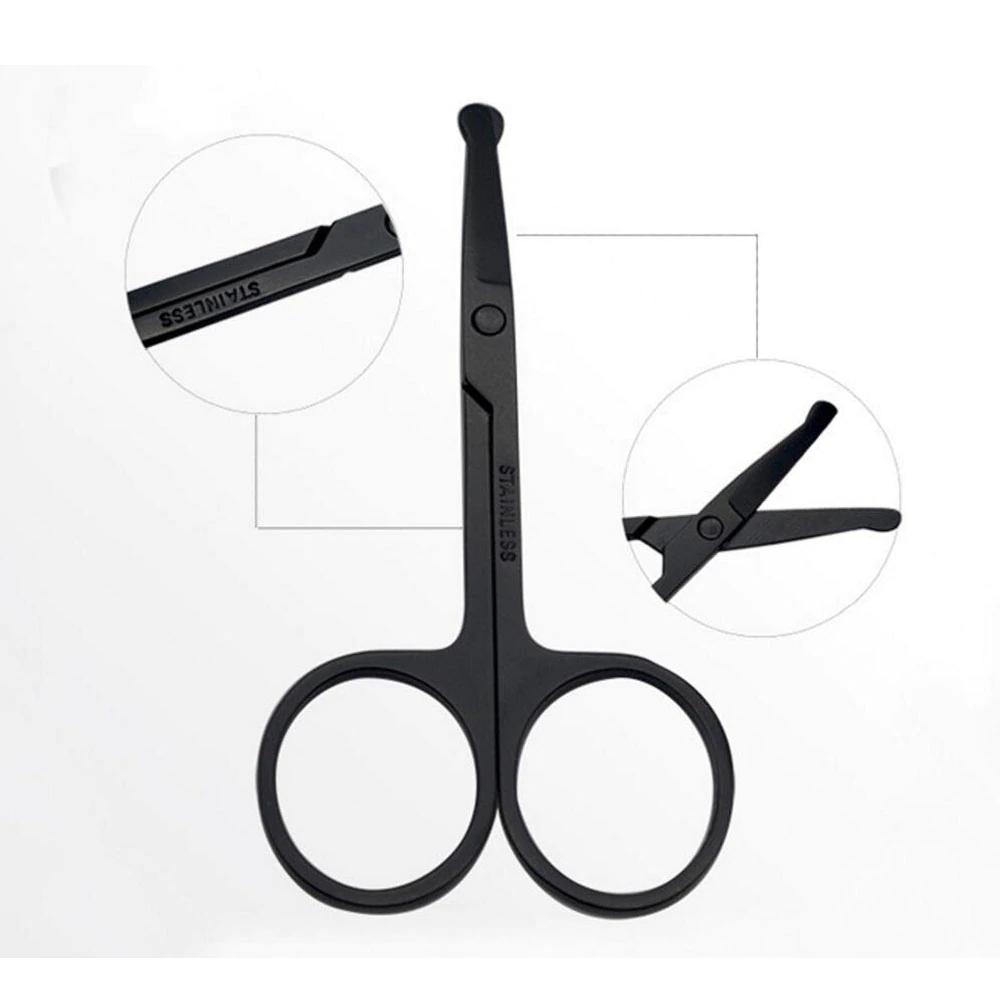 Stainless Steel Round Head Scissors Makeup Safety Eyebrow Clips Hair Removal Nose Scissors - KiwisLove