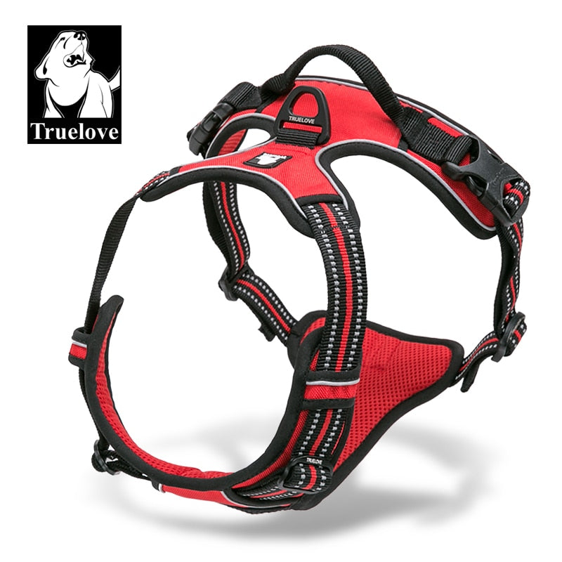 Truelove Front Range Reflective Nylon large pet Dog Harness All Weather  Padded  Adjustable Safety Vehicular  leads for dogs pet - KiwisLove