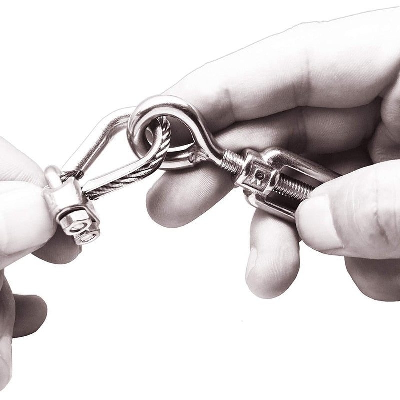 304 Stainless Steel Turnbuckle  Wire Tension Strainer Clips Cable Railing Kit - KiwisLove