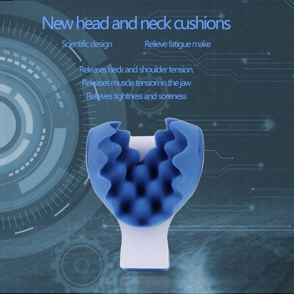 Neck Support Tension Reliever Neck Shoulder Relaxer Blue Sponge Releases Muscle Tension Relieves Tightness Soreness Theraputic - KiwisLove