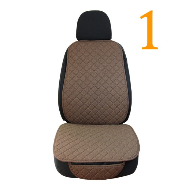 Truck SUV Van Car Flax Seat Cover Protector Front Seat Backrest Cushion Pad Mat Auto Front Interior Styling - KiwisLove