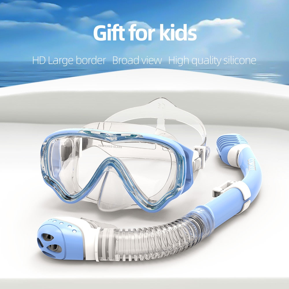 COPOZZ Underwater Scuba Diving Mask  Snorkel Anti-Fog Goggles Kids - KiwisLove