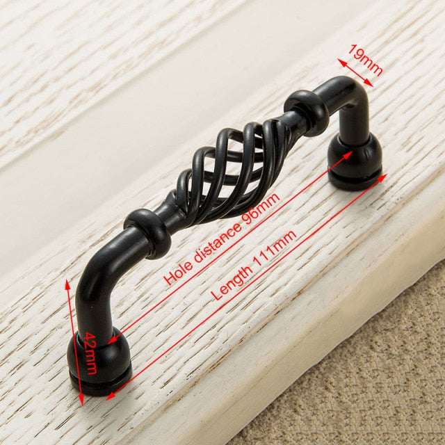 Vintage Antique Bronze Cabinet Handles Hollow Out Birdcage Handles - KiwisLove