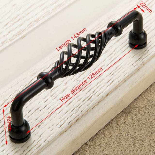 Vintage Antique Bronze Cabinet Handles Hollow Out Birdcage Handles - KiwisLove