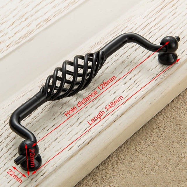 Vintage Antique Bronze Cabinet Handles Hollow Out Birdcage Handles - KiwisLove