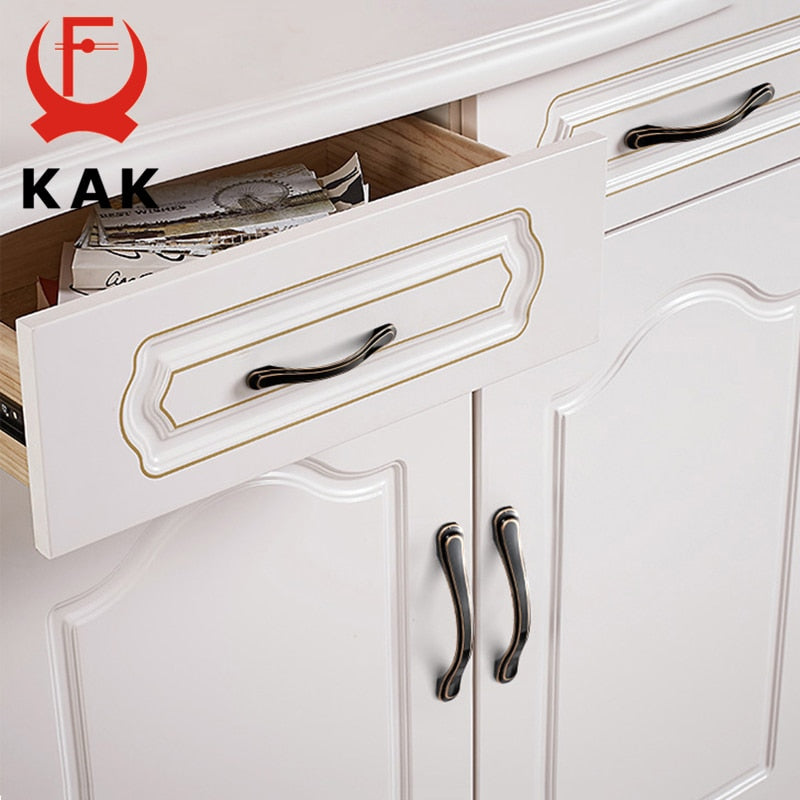 KAK Ivory White Kitchen Cabinet Handles European Style Cupboard Door Pulls Drawer Knobs Fashion Solid Furniture Handle Hardware - KiwisLove