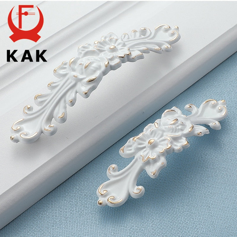 KAK Ivory White Kitchen Cabinet Handles European Style Cupboard Door Pulls Drawer Knobs Fashion Solid Furniture Handle Hardware - KiwisLove