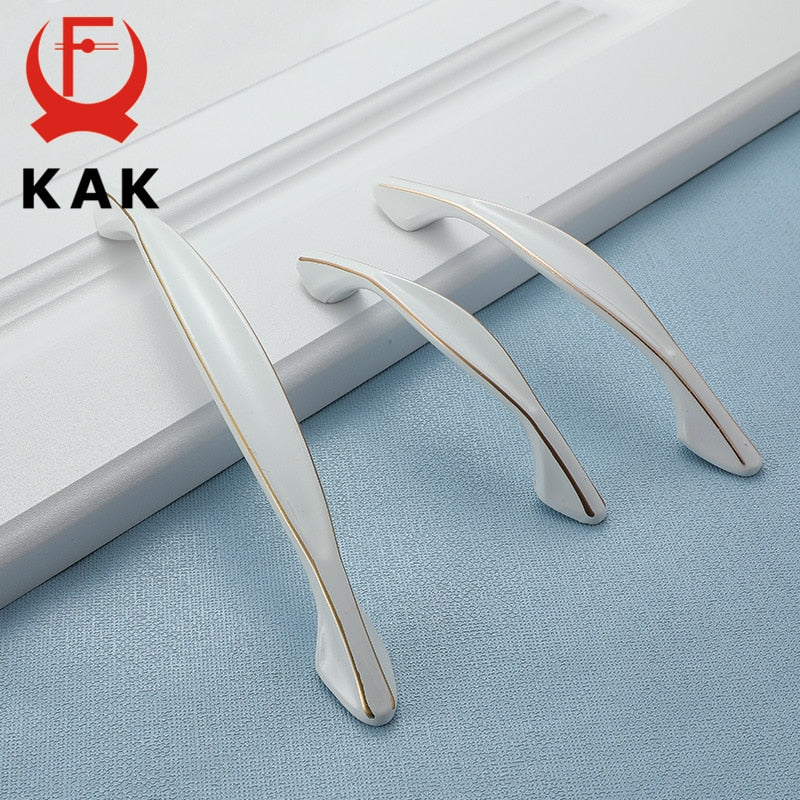 KAK Ivory White Kitchen Cabinet Handles European Style Cupboard Door Pulls Drawer Knobs Fashion Solid Furniture Handle Hardware - KiwisLove