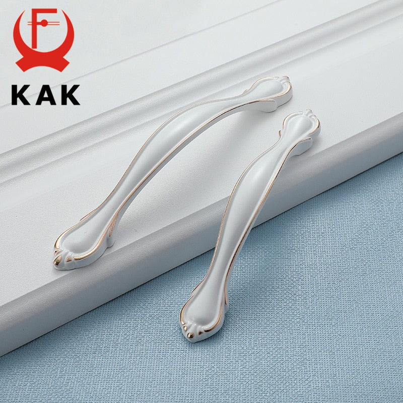 KAK Ivory White Kitchen Cabinet Handles European Style Cupboard Door Pulls Drawer Knobs Fashion Solid Furniture Handle Hardware - KiwisLove