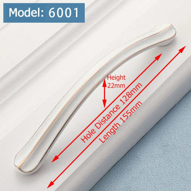 KAK Ivory White Kitchen Cabinet Handles European Style Cupboard Door Pulls Drawer Knobs Fashion Solid Furniture Handle Hardware - KiwisLove