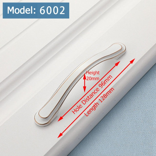 KAK Ivory White Kitchen Cabinet Handles European Style Cupboard Door Pulls Drawer Knobs Fashion Solid Furniture Handle Hardware - KiwisLove