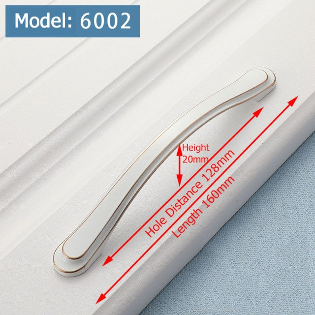 KAK Ivory White Kitchen Cabinet Handles European Style Cupboard Door Pulls Drawer Knobs Fashion Solid Furniture Handle Hardware - KiwisLove
