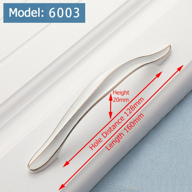 KAK Ivory White Kitchen Cabinet Handles European Style Cupboard Door Pulls Drawer Knobs Fashion Solid Furniture Handle Hardware - KiwisLove