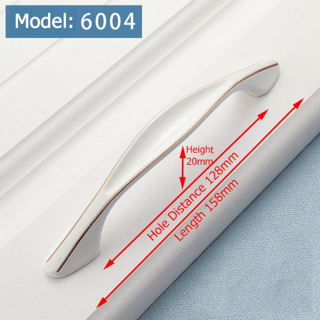 KAK Ivory White Kitchen Cabinet Handles European Style Cupboard Door Pulls Drawer Knobs Fashion Solid Furniture Handle Hardware - KiwisLove