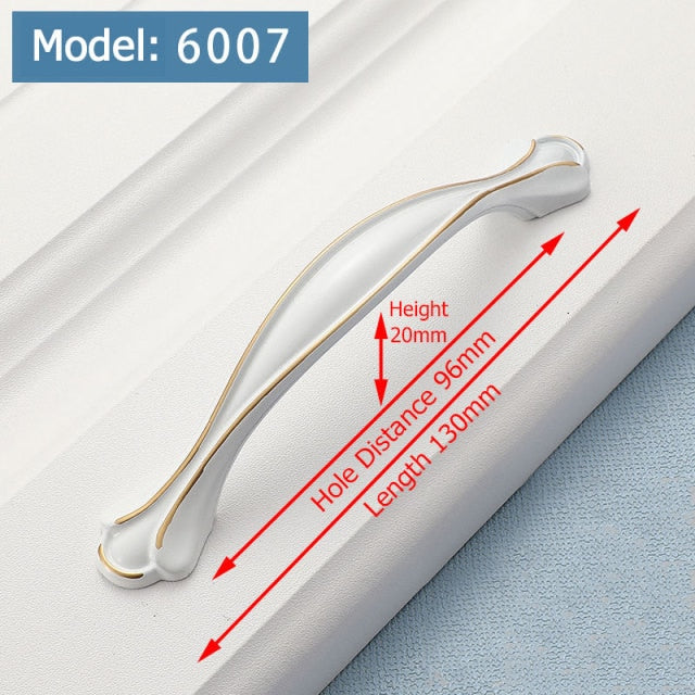 KAK Ivory White Kitchen Cabinet Handles European Style Cupboard Door Pulls Drawer Knobs Fashion Solid Furniture Handle Hardware - KiwisLove