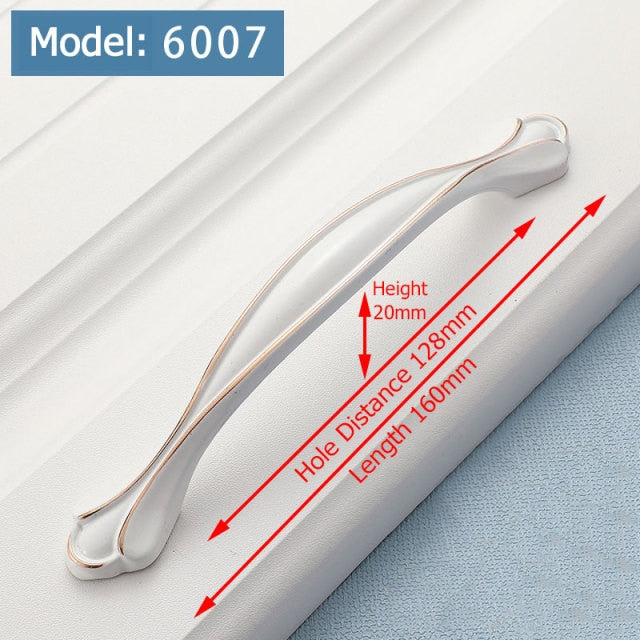 KAK Ivory White Kitchen Cabinet Handles European Style Cupboard Door Pulls Drawer Knobs Fashion Solid Furniture Handle Hardware - KiwisLove