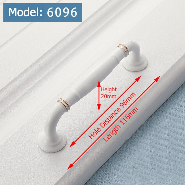 KAK Ivory White Kitchen Cabinet Handles European Style Cupboard Door Pulls Drawer Knobs Fashion Solid Furniture Handle Hardware - KiwisLove