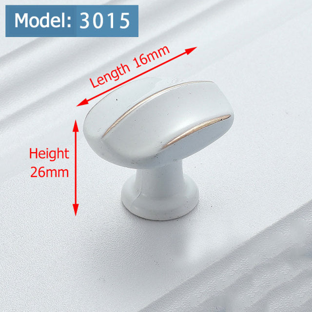KAK Ivory White Kitchen Cabinet Handles European Style Cupboard Door Pulls Drawer Knobs Fashion Solid Furniture Handle Hardware - KiwisLove