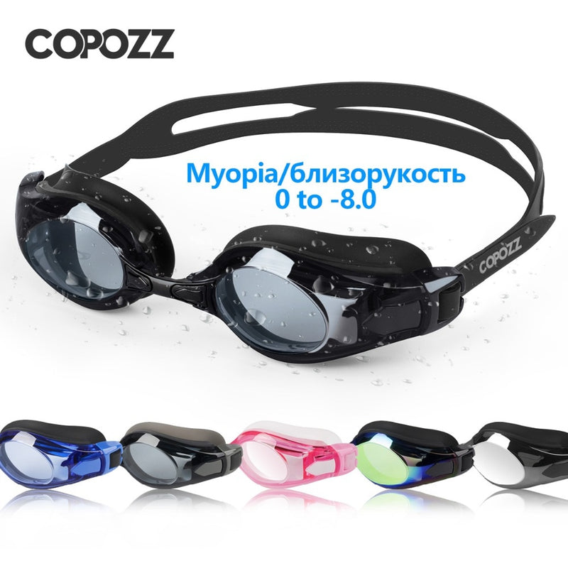 COPOZZ Swimming Goggles Myopia 0 -1.5 to -5 Anti fog Eye UV Protecion - KiwisLove
