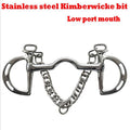 Horse Bits Kimberwicke Bit Solid Jointed Mouth Stainless Steel  Pelham Bits Low Port - KiwisLove