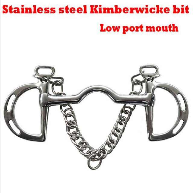 Horse Bits Kimberwicke Bit Solid Jointed Mouth Stainless Steel  Pelham Bits Low Port - KiwisLove