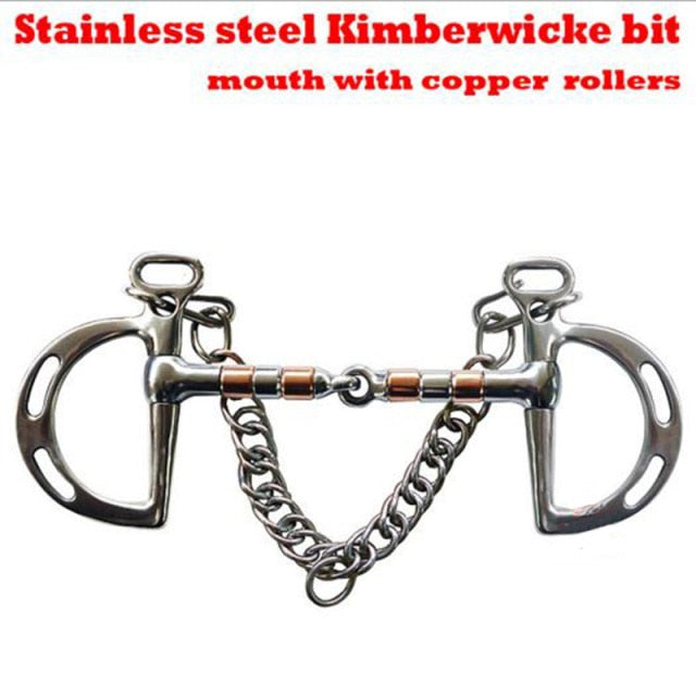 Horse Bits Kimberwicke Bit Solid Jointed Mouth Stainless Steel  Pelham Bits Low Port - KiwisLove