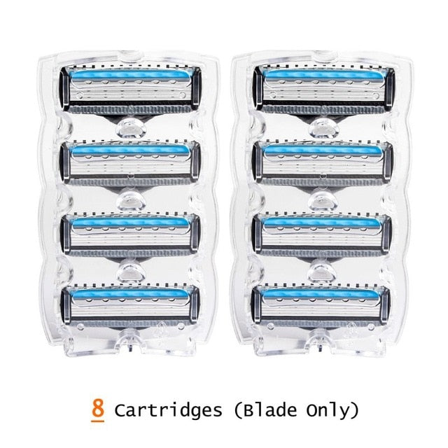 QShave It Blue Series Manual Shaving Razor Blade for Man Blade Refill X5 Blade Plus 1 Trimmer Blade - KiwisLove
