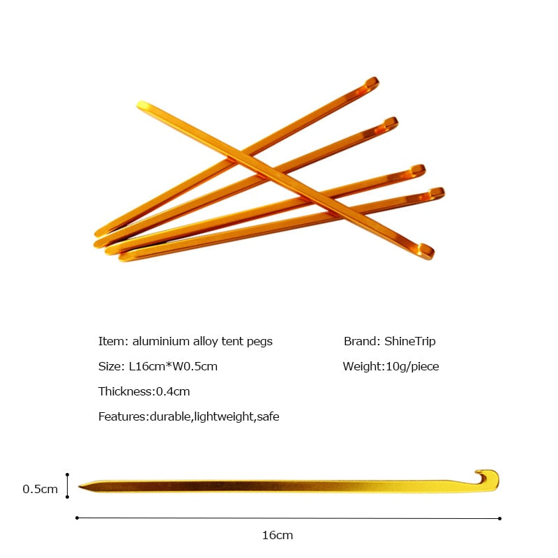 10pcs Aviation Aluminum Alloy Tent Pegs Garden Stakes - KiwisLove