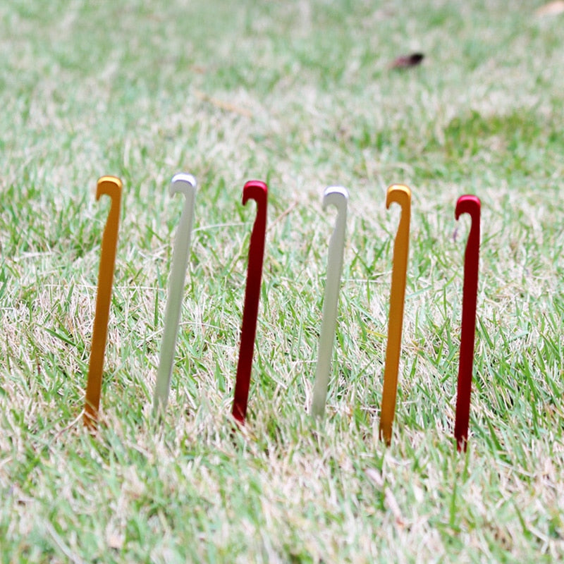 10pcs Aviation Aluminum Alloy Tent Pegs Garden Stakes - KiwisLove