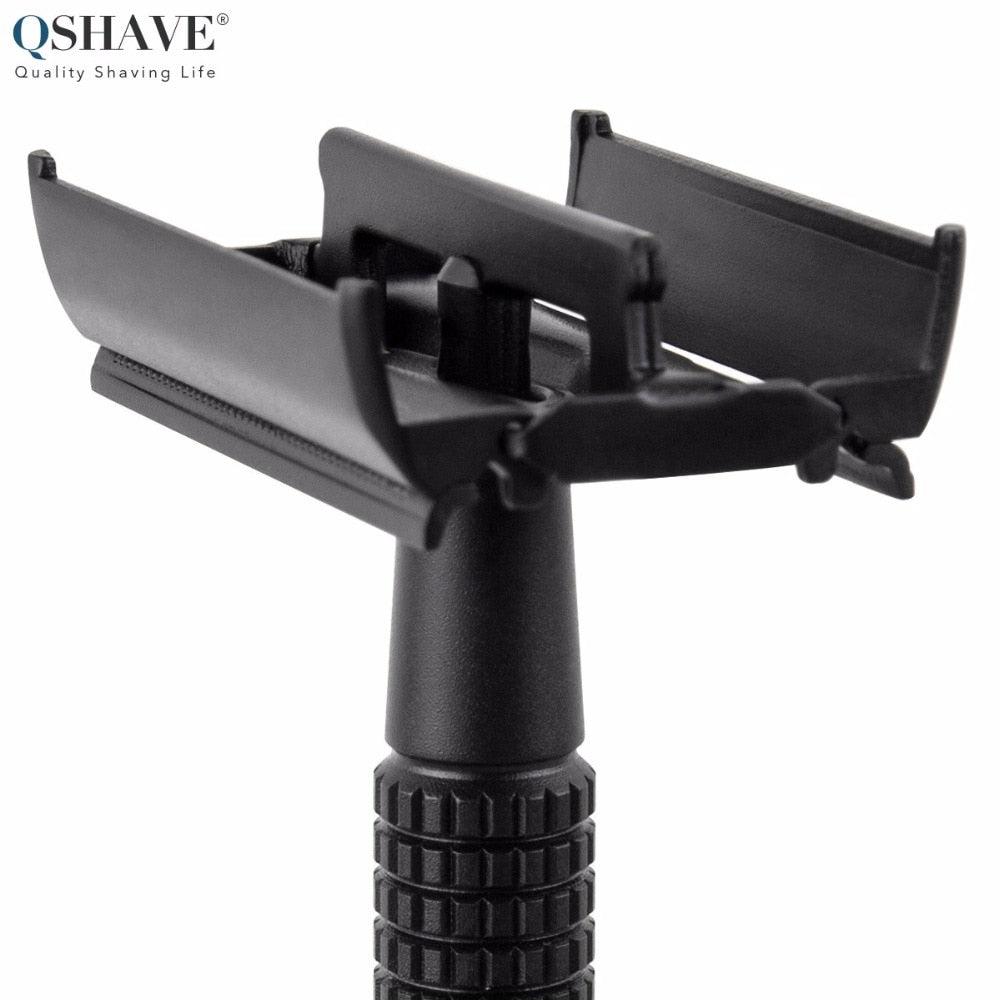 Qshave IT Matte Black Steel Coating Safety Razor with 5 blades - KiwisLove