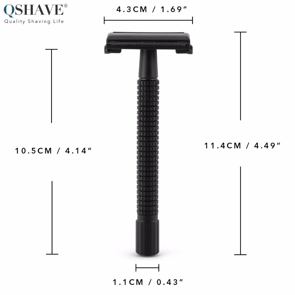 Qshave IT Matte Black Steel Coating Safety Razor with 5 blades - KiwisLove