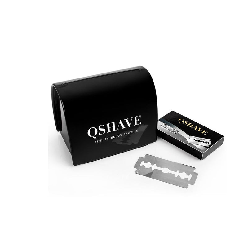 QShave  Adjustable   Men's Shaving kit Holder + Razor + Blade Disposal Case +15 Blades set - KiwisLove