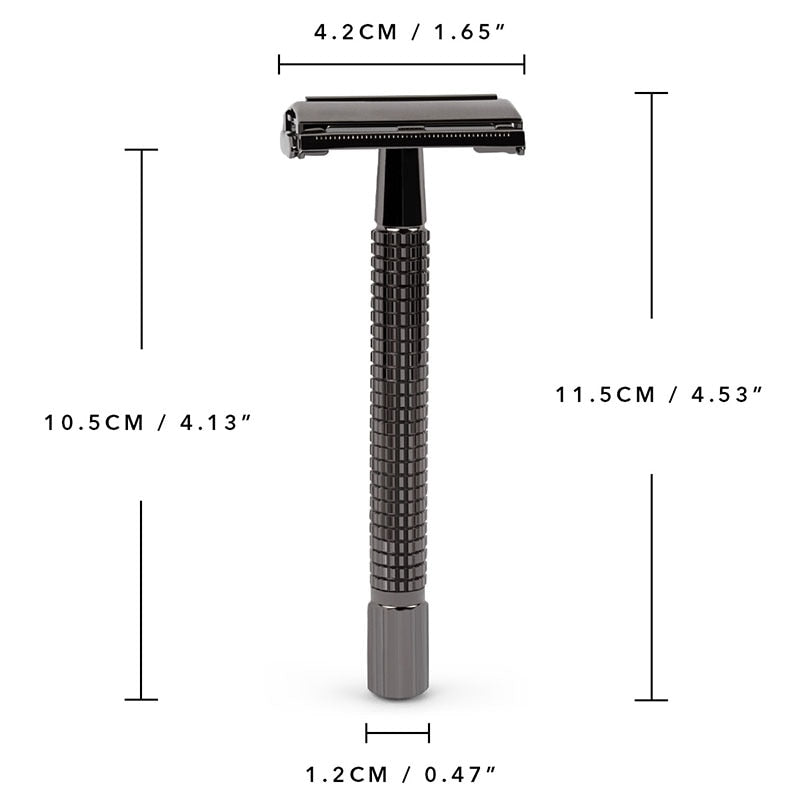QShave Long Handle Butterfly Open Safety Razor Double Edge - KiwisLove