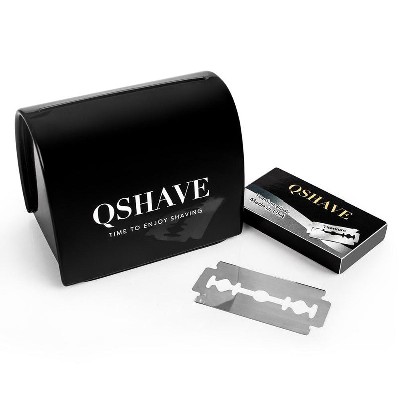 QSHAVE Adjustable  Men's Shaving kit Holder + Razor + Blade Disposal Case +15 Blades set - KiwisLove