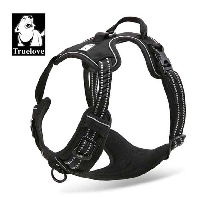 Truelove Front Range Reflective Nylon large pet Dog Harness All Weather  Padded  Adjustable Safety Vehicular  leads for dogs pet - KiwisLove