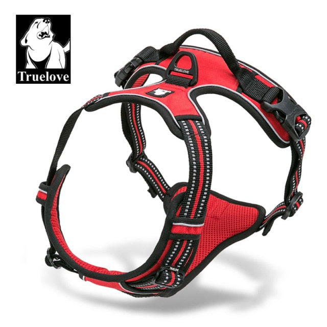 Truelove Front Range Reflective Nylon large pet Dog Harness All Weather  Padded  Adjustable Safety Vehicular  leads for dogs pet - KiwisLove