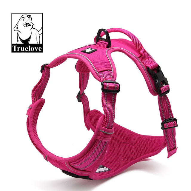 Truelove Front Range Reflective Nylon large pet Dog Harness All Weather  Padded  Adjustable Safety Vehicular  leads for dogs pet - KiwisLove